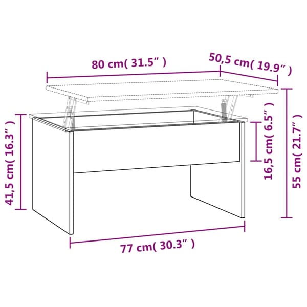 vidaXL Soffbord vit högglans 80x50,5x41,5 cm konstruerat trä