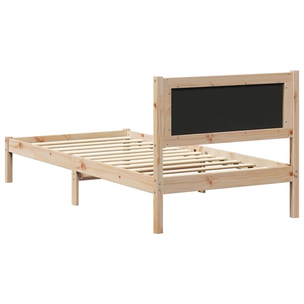 vidaXL Sängram med Vadderad Sänggavel Gråbrun 90 x 200 cm