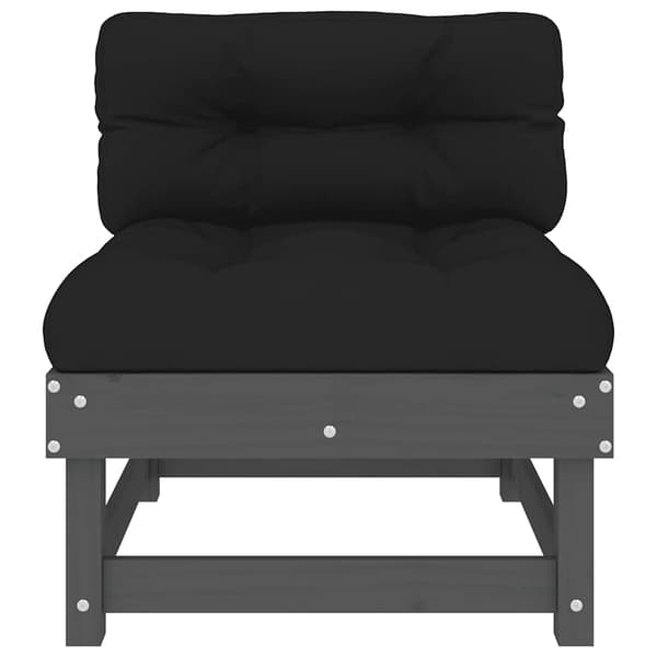 vidaXL Midtsofaer med puter 2 stk grå heltre furu