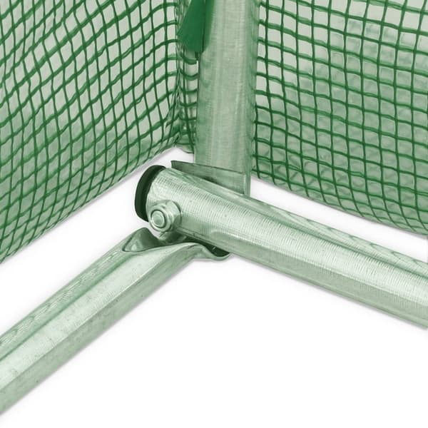 vidaXL Växthus med stålram grön 28 m² 14x2x2 m