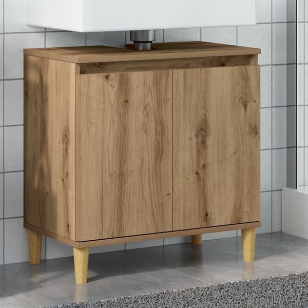 vidaXL Servantskap artisan eik 58x33x60 cm konstruert tre