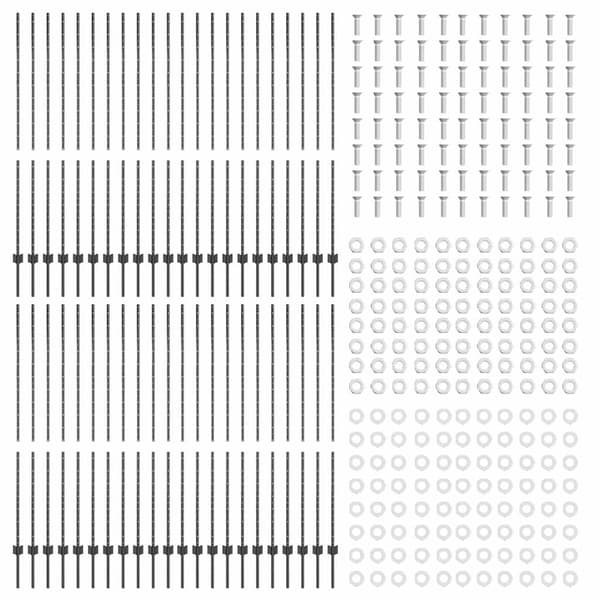 vidaXL Stängselstolpe 44 pcs Grå 200 cm Stål
