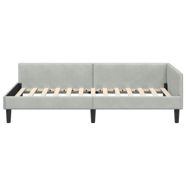 vidaXL Sängram Ljusgrå 100 x 200 cm Sammet och konstruerat trä