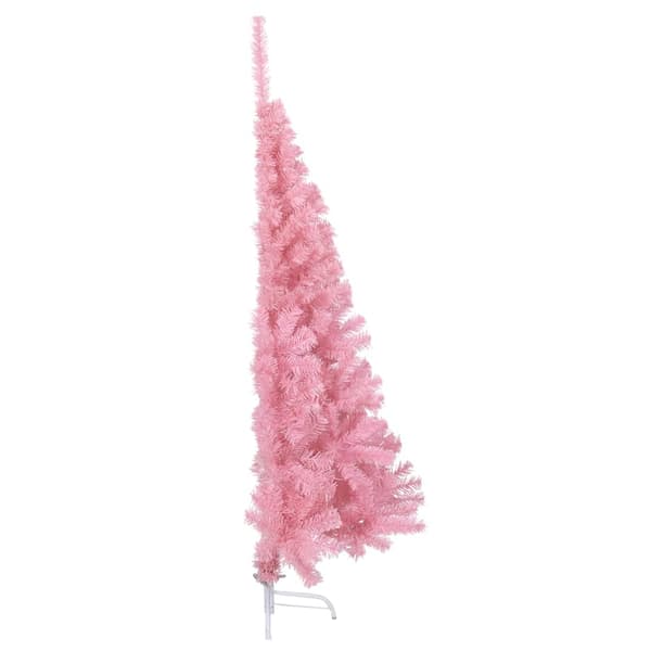 vidaXL Halv plastgran med stativ rosa 150 cm PVC