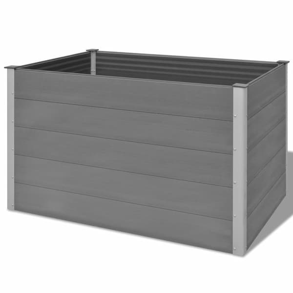 vidaXL Høybed WPC 150x100x91 cm grå