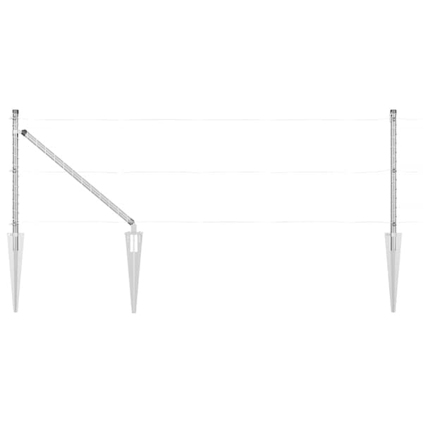vidaXL Stängselstolpe 7 pcs Silver Stål