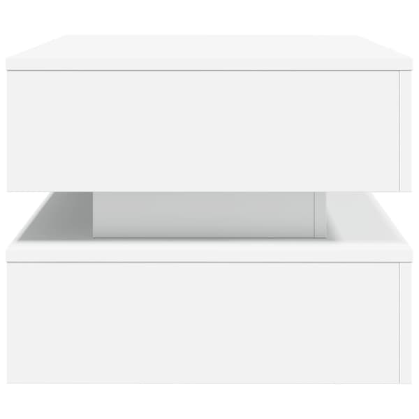 vidaXL Soffbord med LED vit 90x50x40 cm