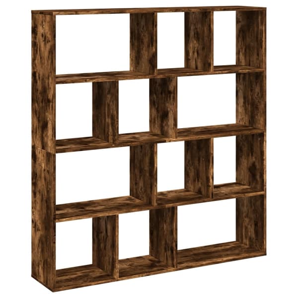 vidaXL Bokhylle røkt eik 132x29x141,5 cm konstruert tre