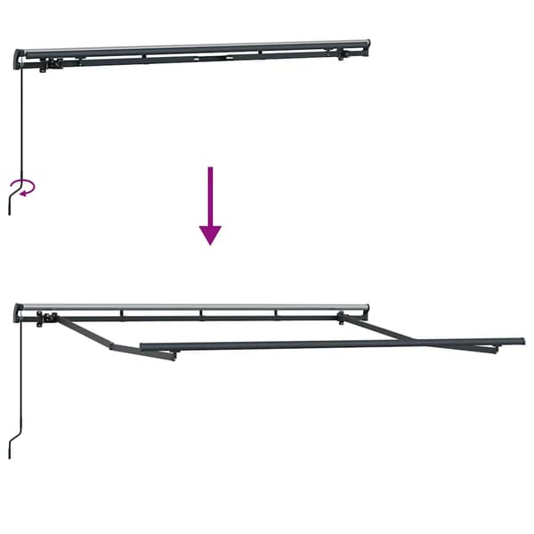 vidaXL Markisram Antracit 3 x 2 m Metall