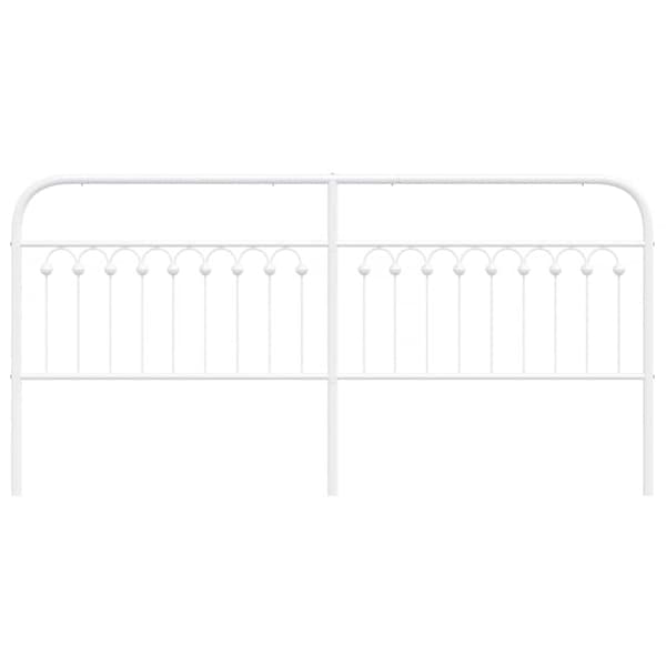 vidaXL Utskiftbar sengegavl i metall hvit 193 cm