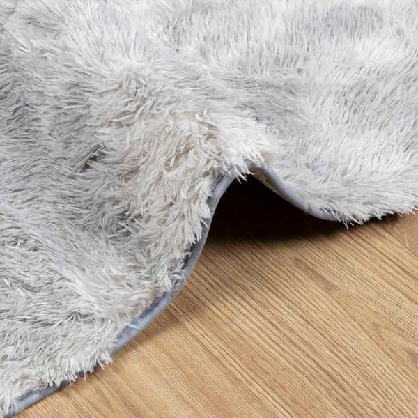 vidaXL Ryamatta med lång lugg NAVARRA ljusgrå 200x200 cm polyester