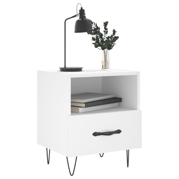 vidaXL Sängbord 2 st vit 40x35x47,5 cm konstruerat trä