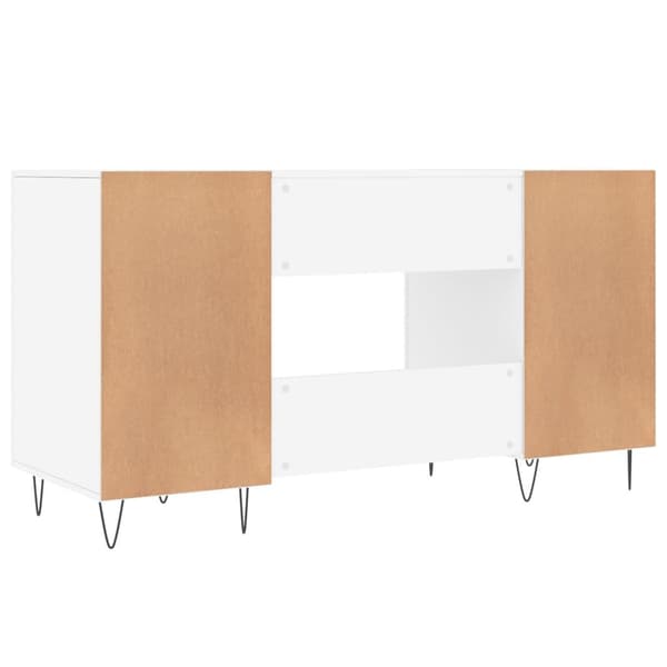 vidaXL Skrivebord hvit 140x50x75 cm konstruert tre