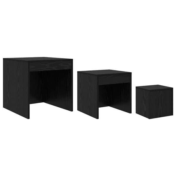 vidaXL Kaffebord 3 pcs Svart Eik Konstruert tre