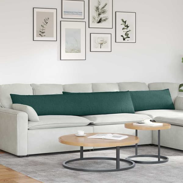 vidaXL Soffkuddar 2 st Mörkgrön 200 x 40 cm tyg