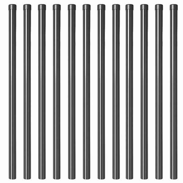 vidaXL Stängselstolpe 12 pcs Grå 110 cm Pulverlackerad stål