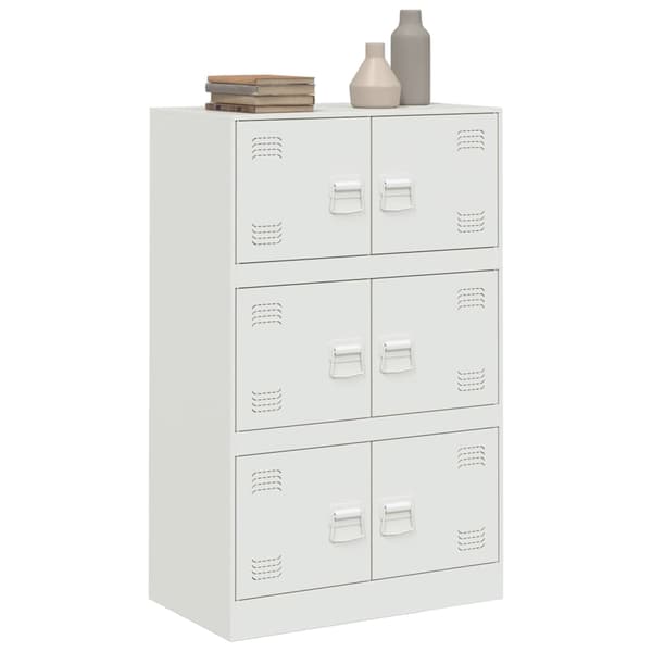 vidaXL Skänk vit 67x39x107 cm stål