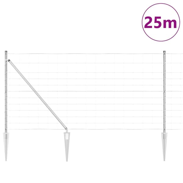vidaXL Gjerdepåle Galvanisert 25 x 1,2 m Stål