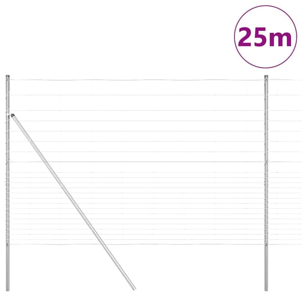 vidaXL Stängselstolpe Galvaniserad 25 x 1,6 m Stål