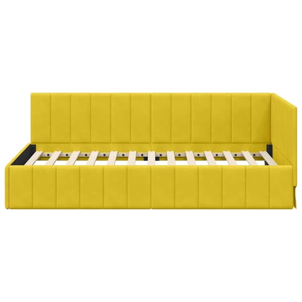 vidaXL Hörnssängram Gul 90 x 200 cm Sammet