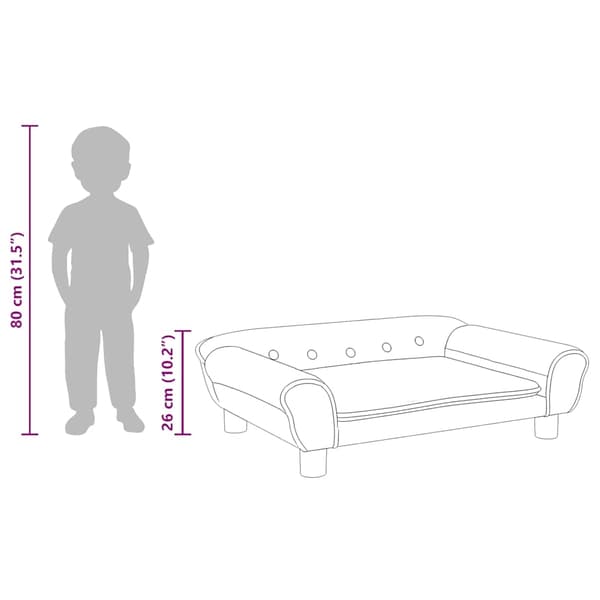 vidaXL Barnsoffa svart 70x45x26 cm sammet
