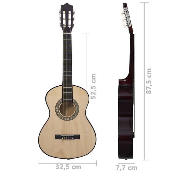 vidaXL Gitarr för nybörjare och barn klassisk 1/2 34" amerikansk lind
