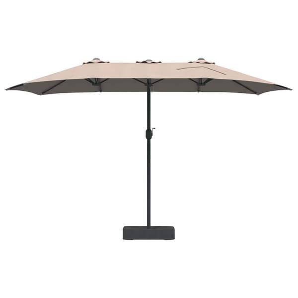 vidaXL Hageparasol Gråbrun 385 x 209 x 244 cm Polyester