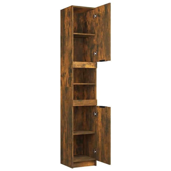 vidaXL Baderomsskap røkt eik 32x34x188,5 cm konstruert tre