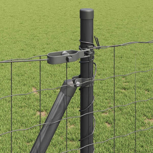 vidaXL Gjerde med stolpe Grå 1 x 25 m Stål