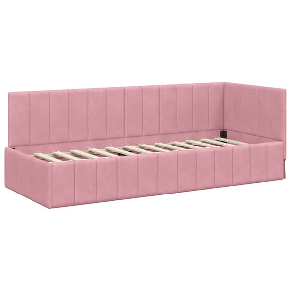 vidaXL Hörn sängram med sänggavel Rosa 80 x 200 cm Sammet