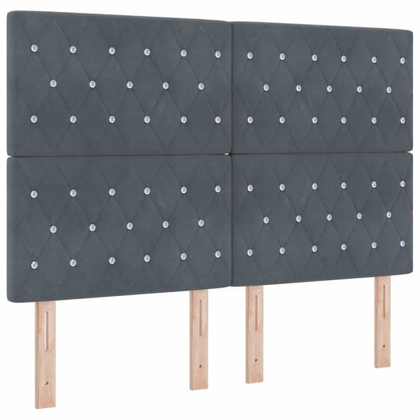 vidaXL Bäddfjäder med madrass Mörkgrå 200 x 160 cm Sammet