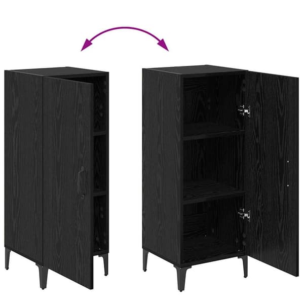vidaXL Serviesskap Svart Eik 34,5 x 34 x 90 cm Konstruert tre