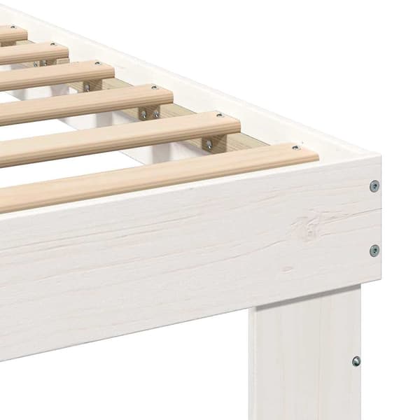 vidaXL Sengestamme med hodegjerde Hvit 100 x 200 cm Massiv furu