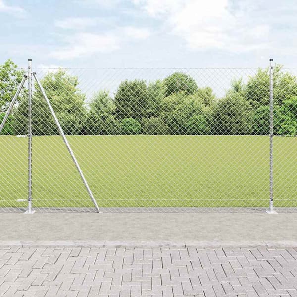 vidaXL Gjerdepåle sølv 10 x 1,5 m (40 x 40 mm mesh) Stål