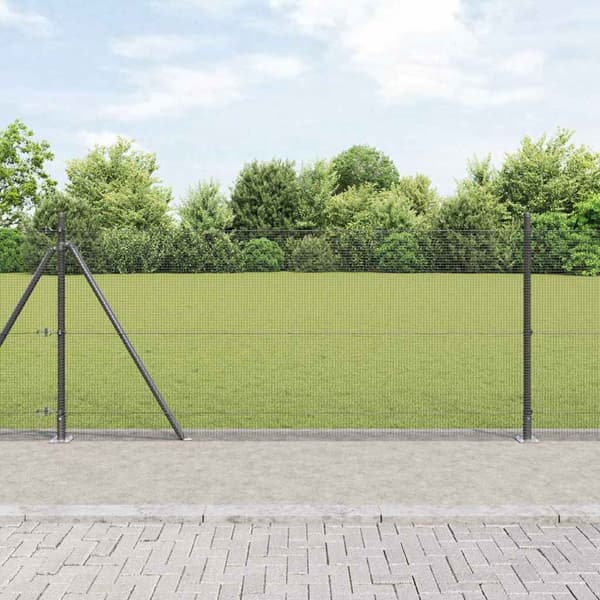 vidaXL Gjerde med innlegg. Grå 0.8 x 100 m Stål