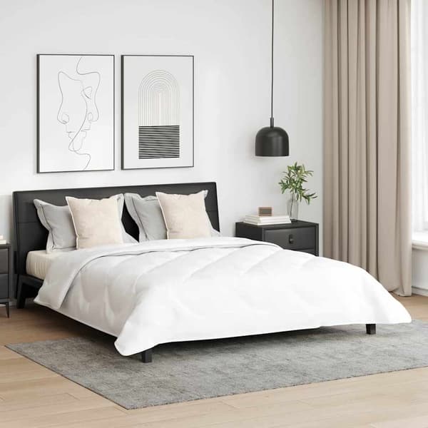 vidaXL Duntäcke med kudde 3 pcs Vit Mikrofiber