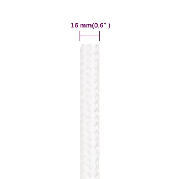 vidaXL Båtlina helvit 16 mm 250 m polypropylen