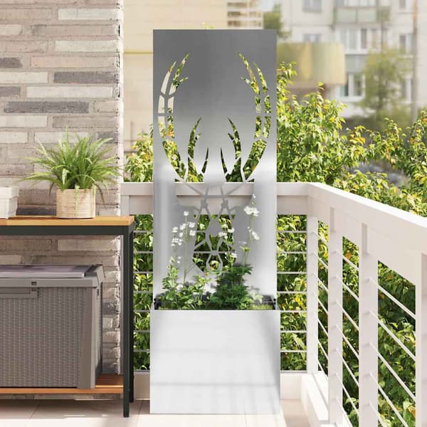 vidaXL Trädgårds integritetsskärm Silver 50 x 140 cm Galvaniserat stål