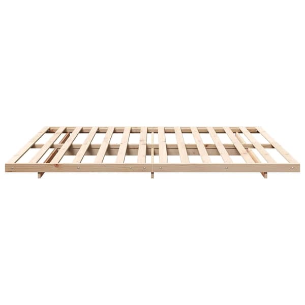 vidaXL Sängram Brun 200 x 200 cm Massiv furu