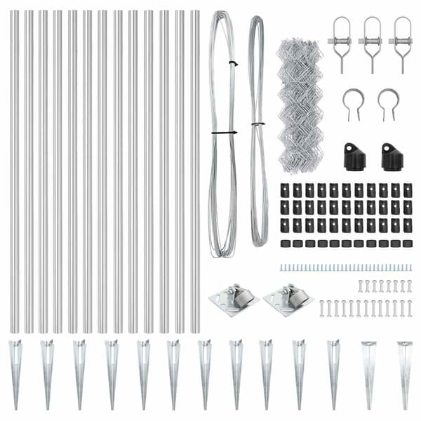 vidaXL Stängselstolpe Silver 25 x 0,4 m (40 x 40 mm nät) Stål