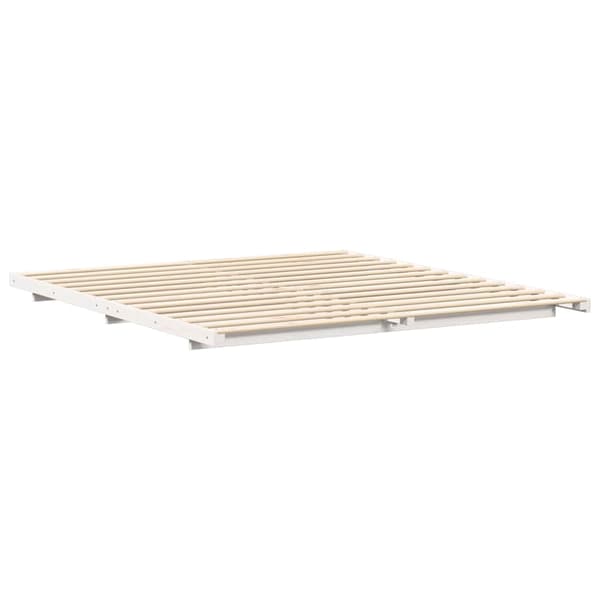vidaXL Sängram Vit 180 x 210 cm Massiv furu