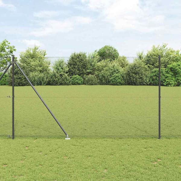 vidaXL Gjerde med innlegg. Grå 1.5 x 50 m Stål