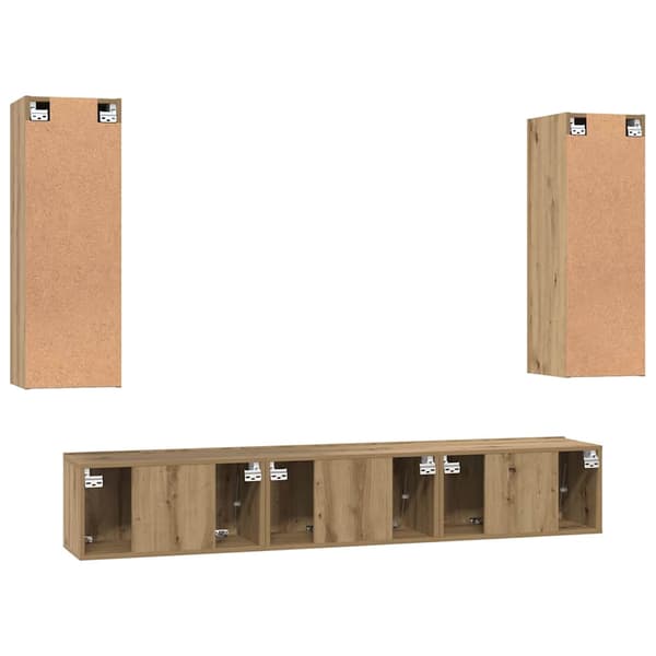vidaXL TV-bänkset Väggmonterad 5 pcs Artisan Ek Konstruerat trä