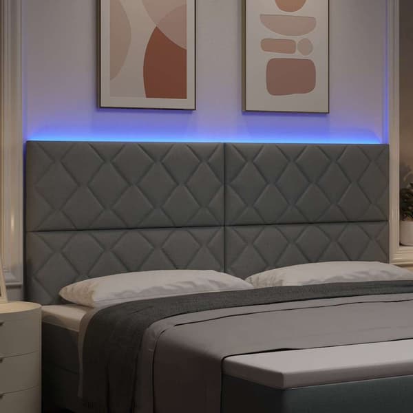 vidaXL LED huvuddyna Ljusgrå 200 cm tyg