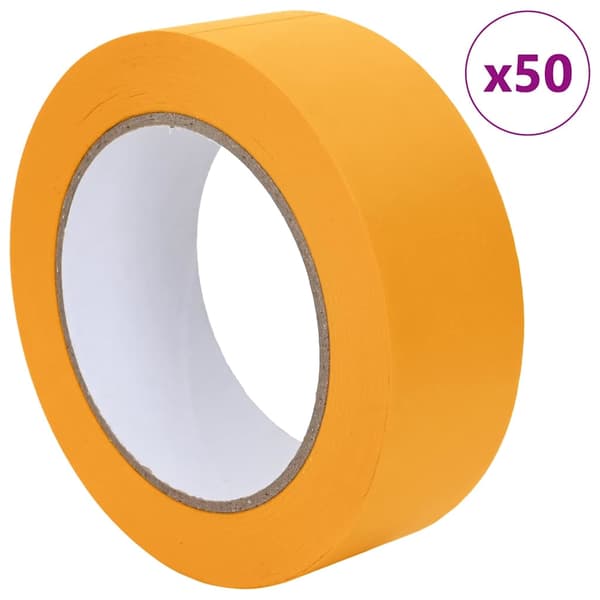 vidaXL Målare Maskeringstejp 50 st Gul 38mm x 50m Papper