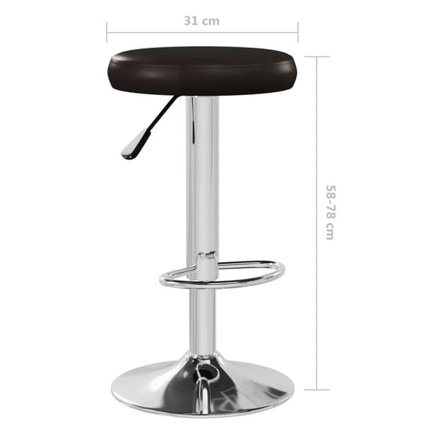 vidaXL Barstolar 2 st brun konstläder