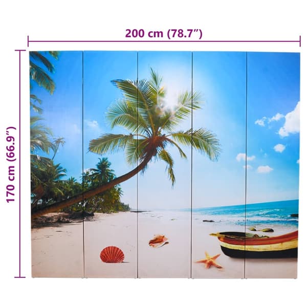 vidaXL Sammenleggbar romdeler 200x170 cm strand