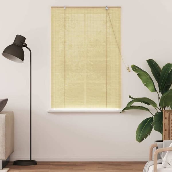 vidaXL Rullgardin med gardiner Natur 110 x 160 cm Bambu