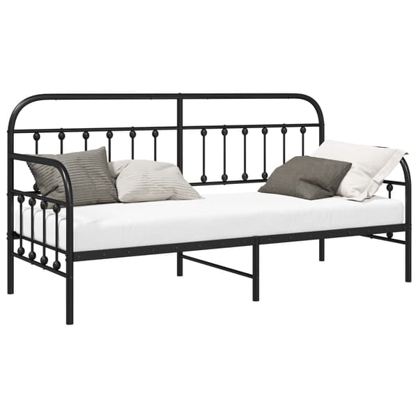 vidaXL Dagbäddram Svart 80 x 200 cm Pulverlackerat stål