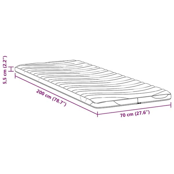 vidaXL Madrasskydd Vit 70 x 200 cm Stickad tyg